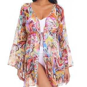 Bleu by Rod Beattie Women's Break The Mold‎ Cover Up Multicolor Size Medium M